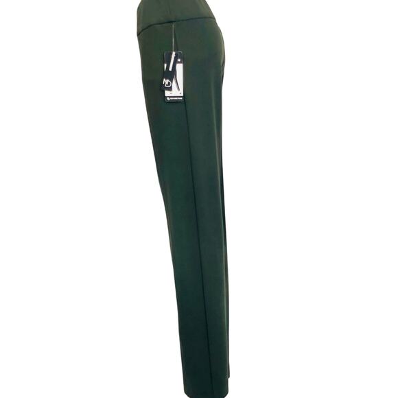NWT New Directions Ponte Pull On Green Slim Leg Stretch Pants Stylish Versatile - Picture 4 of 16